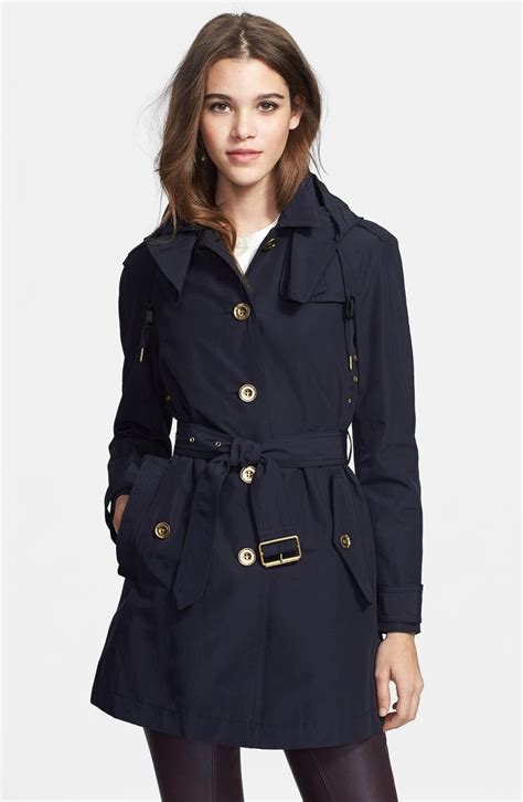 burberry brit hooded canvas trench coat|burberry full length trench coat.